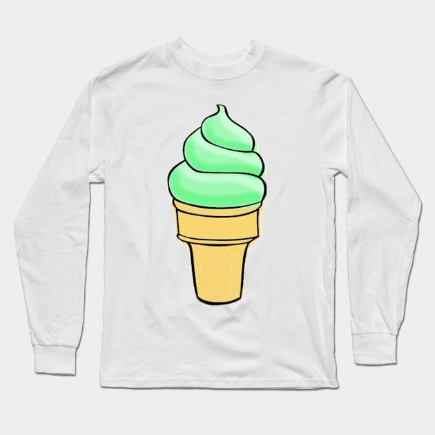 Mint Ice Cream Long Sleeve T-Shirt by luckylucy